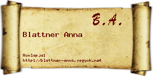 Blattner Anna névjegykártya